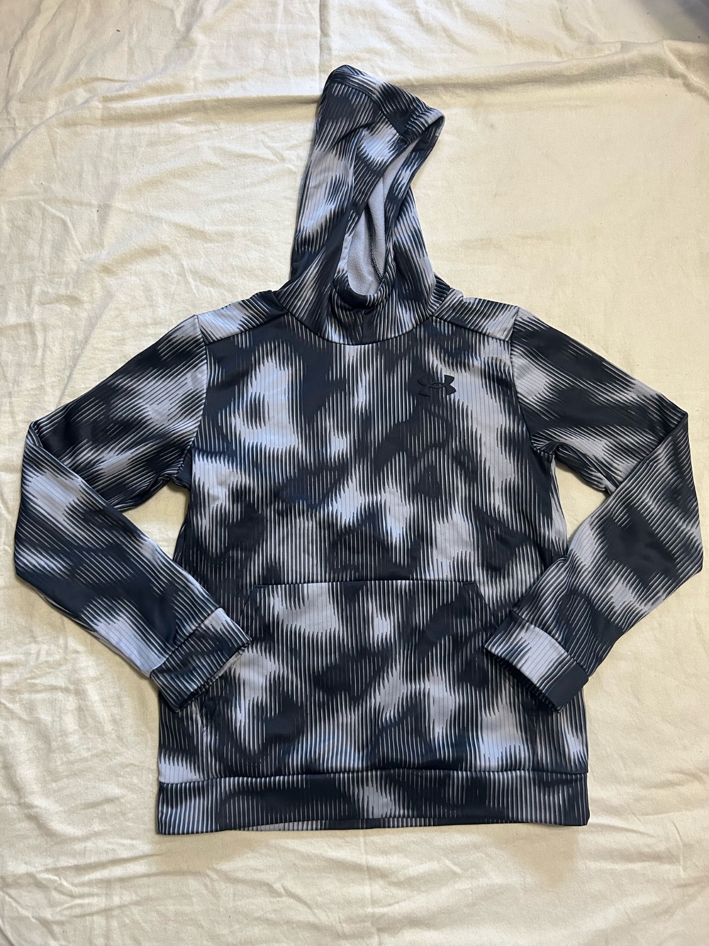 Boys Black & Gray Patterned Hoodie